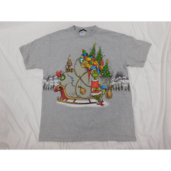 Vintage Y2K 2001 Dr. Seuss How the Grinch Stole Christmas Short Sleeve T-shirt L - Picture 10 of 16